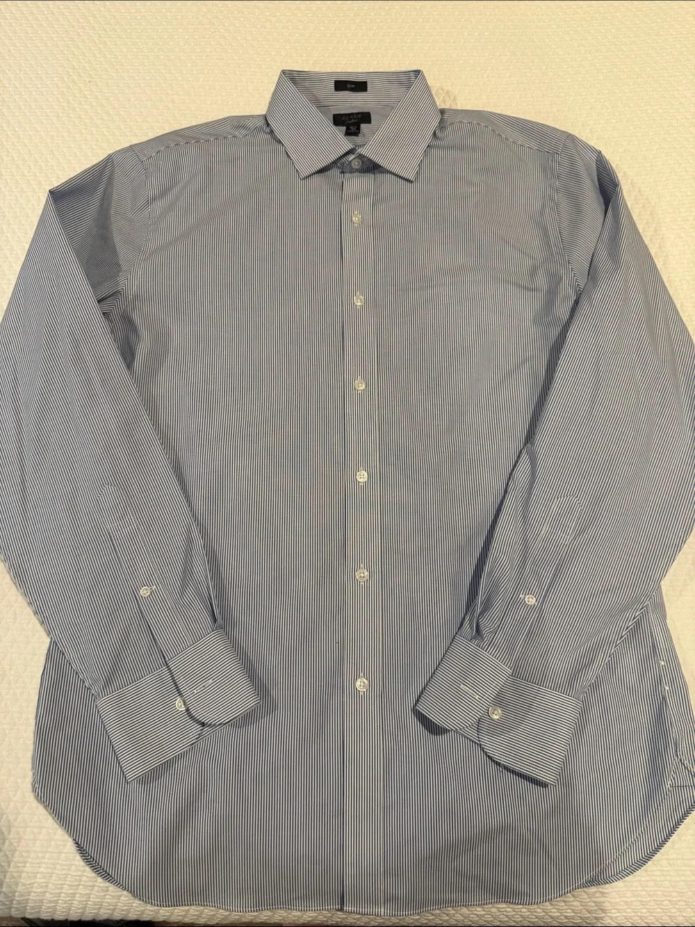J. Crew Ludlow Light Blue Pinstripe Dress Shirt 16 1/2/35